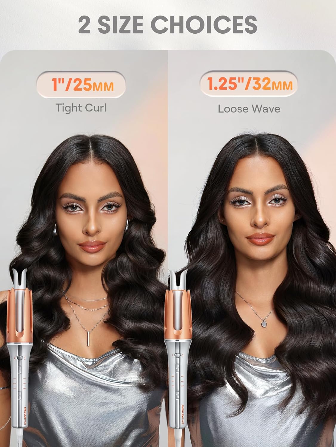 SHEGLAM Automatic Curling Iron 1-Inch | Fast Heating, Anti-Scald, Anti-Tangle &amp; 3 Heat Settings – GlossPro Ceramic Hair Curler&nbsp;