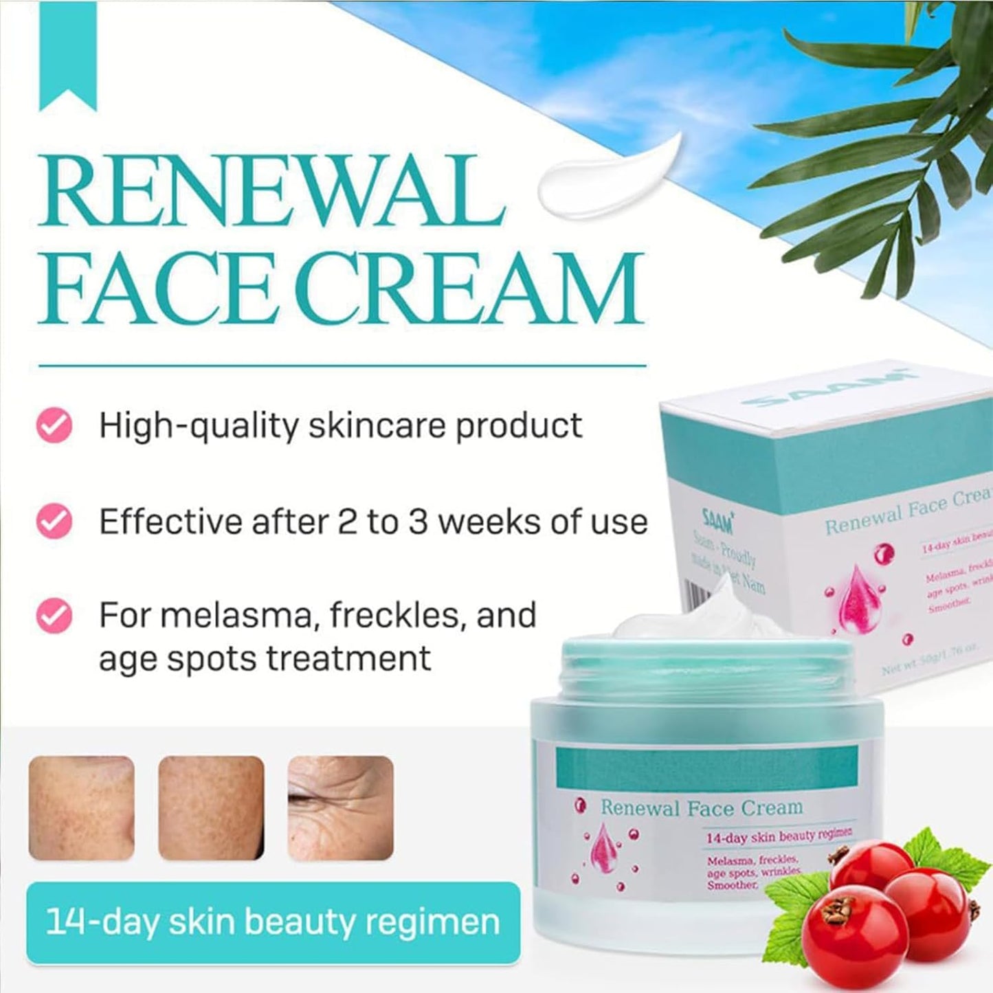 SAAM Renewal Face Cream Original (2 Pack) – Pigmentation & Dark Spot Removal Cream for Men & Women