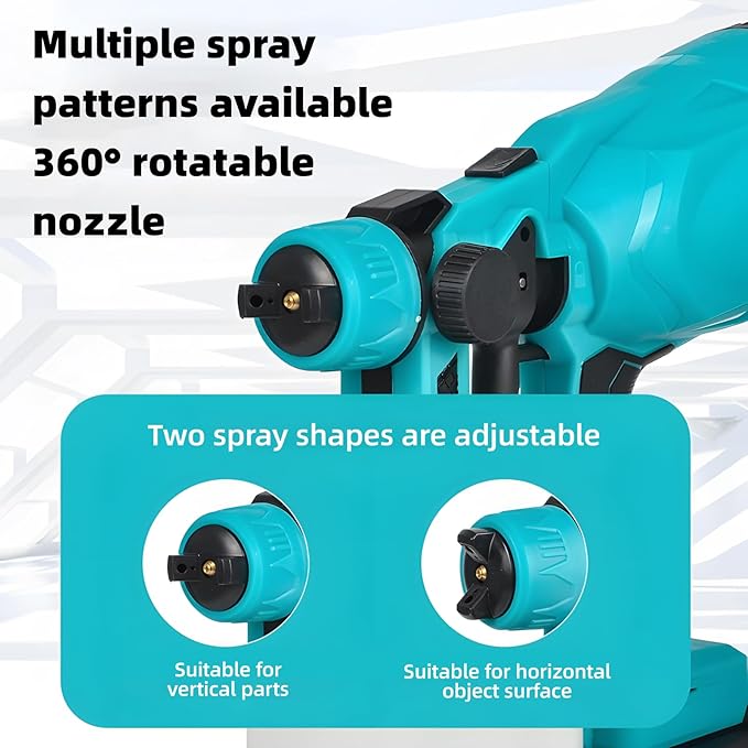 48V Battery Powered Paint Sprayer – 3 Spray Patterns, Electric Wall &amp; Fence Painting Gun.