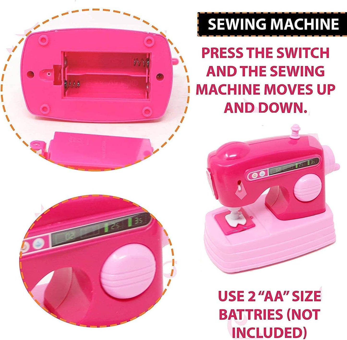 4-in-1 Kids Electric Household Kitchen Toy Set – Washing Machine, Vacuum, Sewing Machine &amp; Iron | Safe &amp; Fun Playset UAE