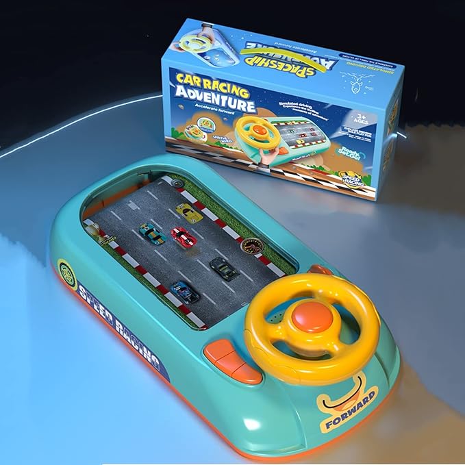 Kids Driving Simulator Steering Wheel Toy | Musical Racing Car Game with Lights, Sounds & Educational Play – Safe Pretend Driving Gift for Boys & Girls.
