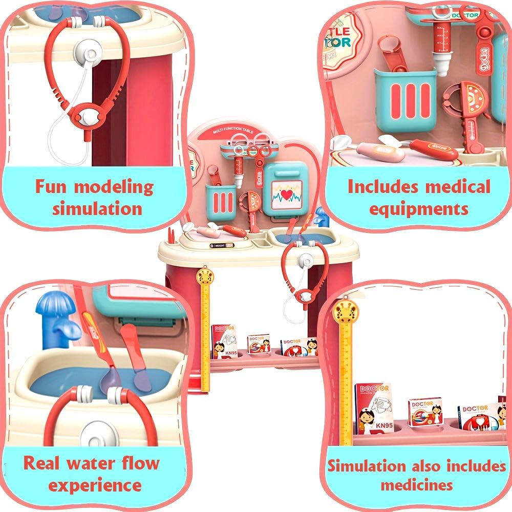 I’m Little Doctor DIY Medical Playset for Kids – Interactive Doctor Kit with Multi-Function Table &amp; Water Flow