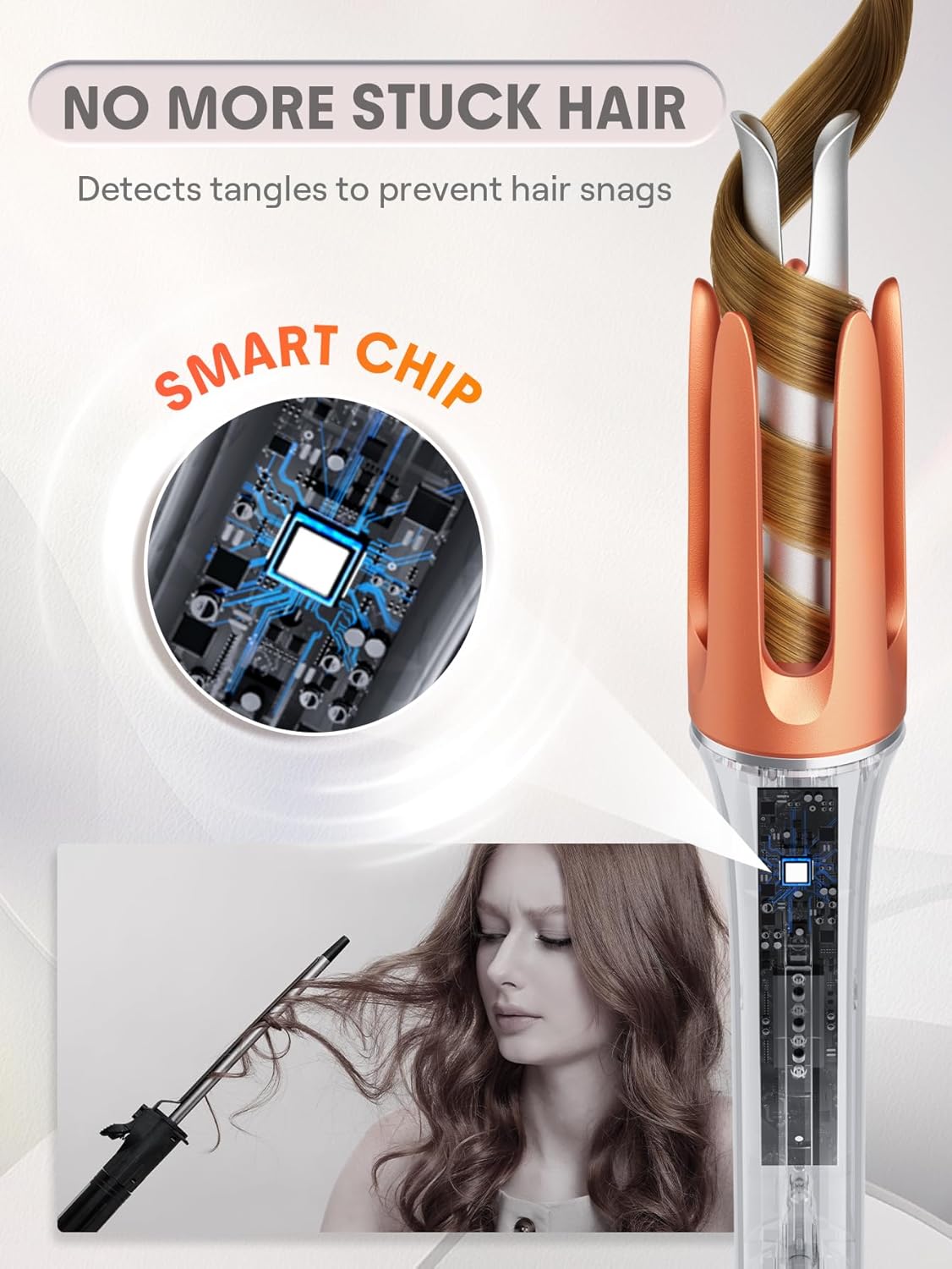 SHEGLAM Automatic Curling Iron 1-Inch | Fast Heating, Anti-Scald, Anti-Tangle &amp; 3 Heat Settings – GlossPro Ceramic Hair Curler&nbsp;