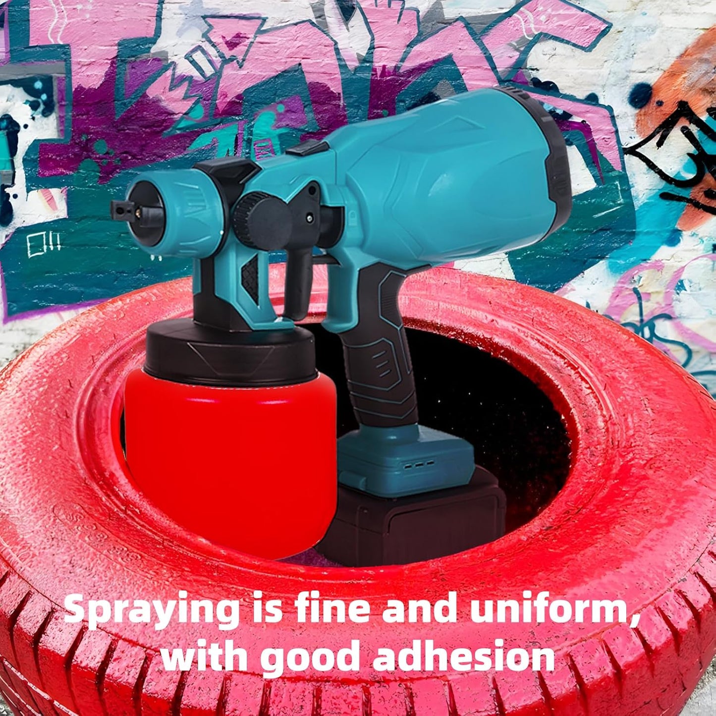 48V Battery Powered Paint Sprayer – 3 Spray Patterns, Electric Wall &amp; Fence Painting Gun.