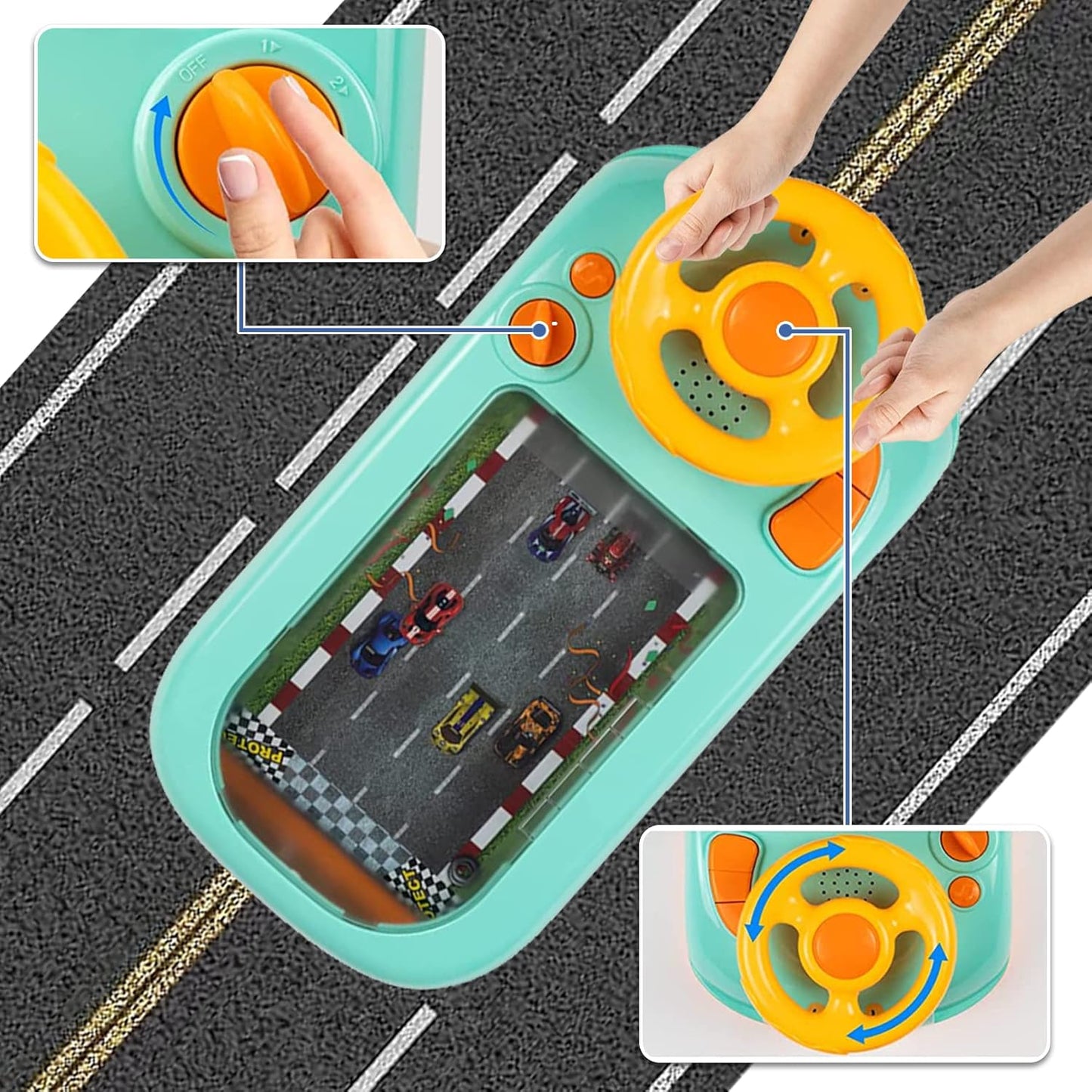 Kids Driving Simulator Steering Wheel Toy | Musical Racing Car Game with Lights, Sounds & Educational Play – Safe Pretend Driving Gift for Boys & Girls.