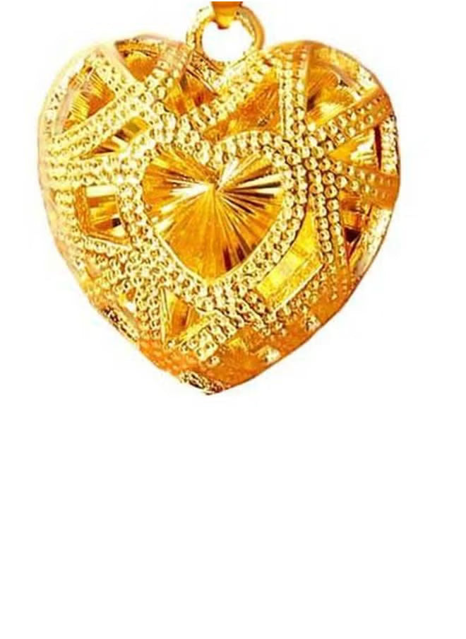 Gold Heart Shape Pendant Necklace – Elegant Women's Heart Necklace