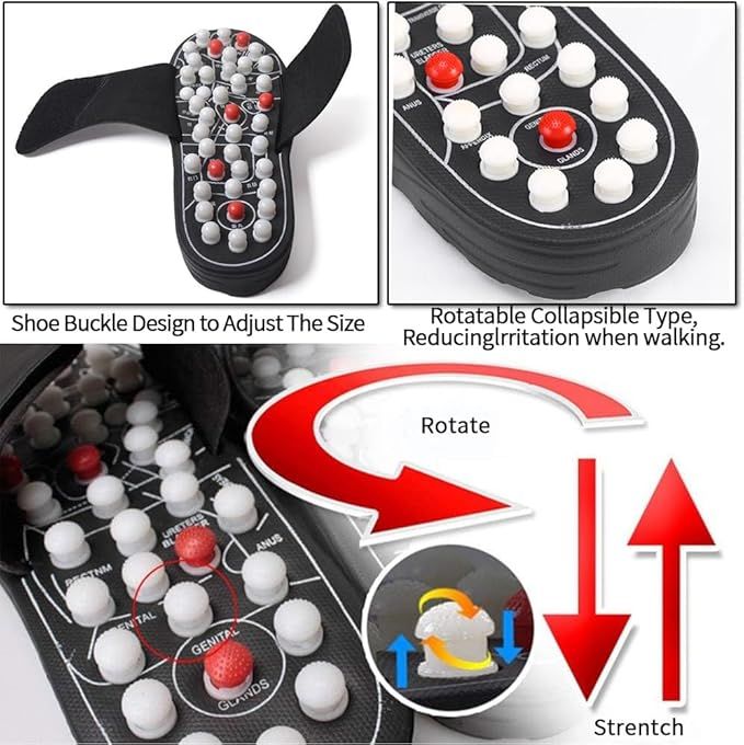 Acupressure Massage Slippers – Rotating Foot Massage Sandals