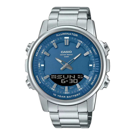 Casio AMW-880-1AV Men’s Analog Digital Watch – World Time, 50M Water Resistant, 10-Year Battery