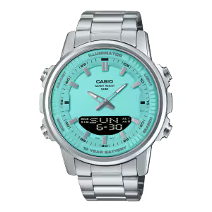 Casio AMW-880-1AV Men’s Analog Digital Watch – World Time, 50M Water Resistant, 10-Year Battery