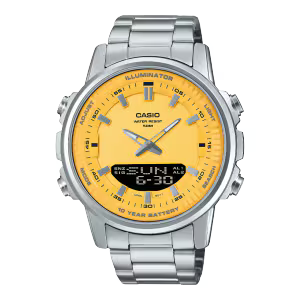 Casio AMW-880-1AV Men’s Analog Digital Watch – World Time, 50M Water Resistant, 10-Year Battery