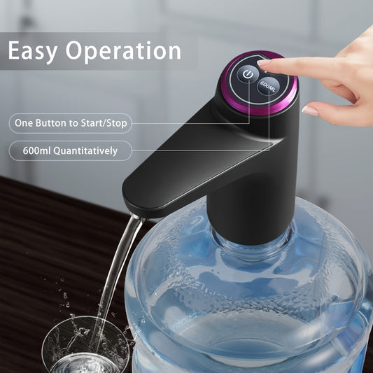 USB Rechargeable Water Bottle Pump | Automatic 1-Button Dispenser for 2–5 Gallon Bottles | BPA-Free, Portable & Long-Lasting 1200mAh Battery for Home, Office & Camping