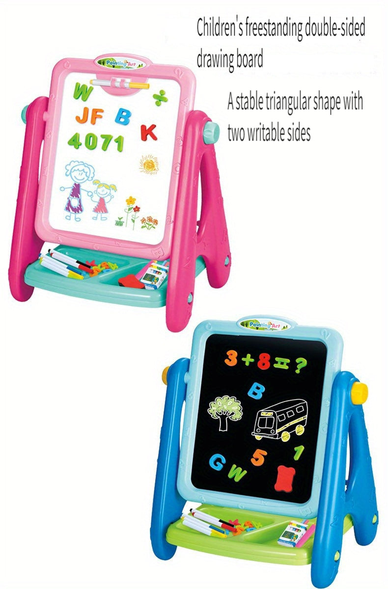 Kids Double-Sided Art Easel UAE | Magnetic Chalkboard & Whiteboard | Educational Drawing Board for Toddlers 3+