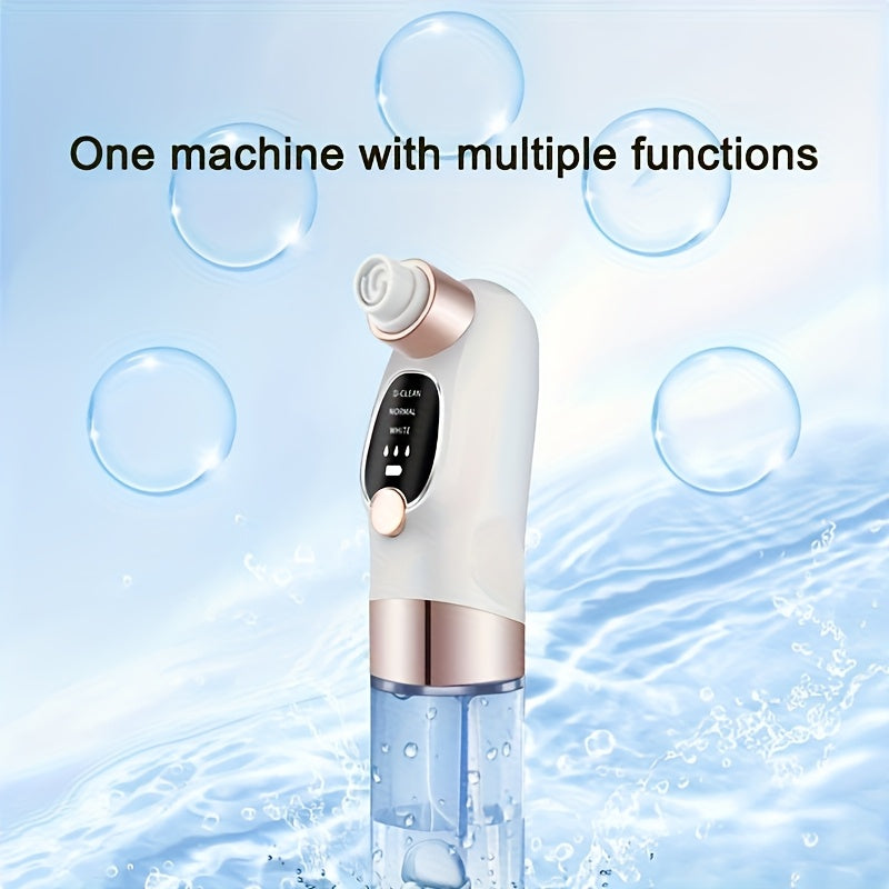 6-in-1 Electric Blackhead Remover Pore Vacuum with Water Circulation &amp; 6 Suction Heads – Deep Facial Cleansing Beauty Device.