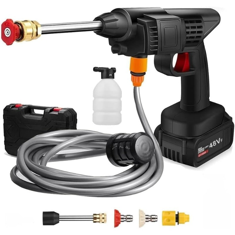 48V High Pressure Washer 1800W – Cordless Portable Electric Car Washing Machine - Multi-Nozzle, 5M Hose, Patio &amp; Driveway Cleaner