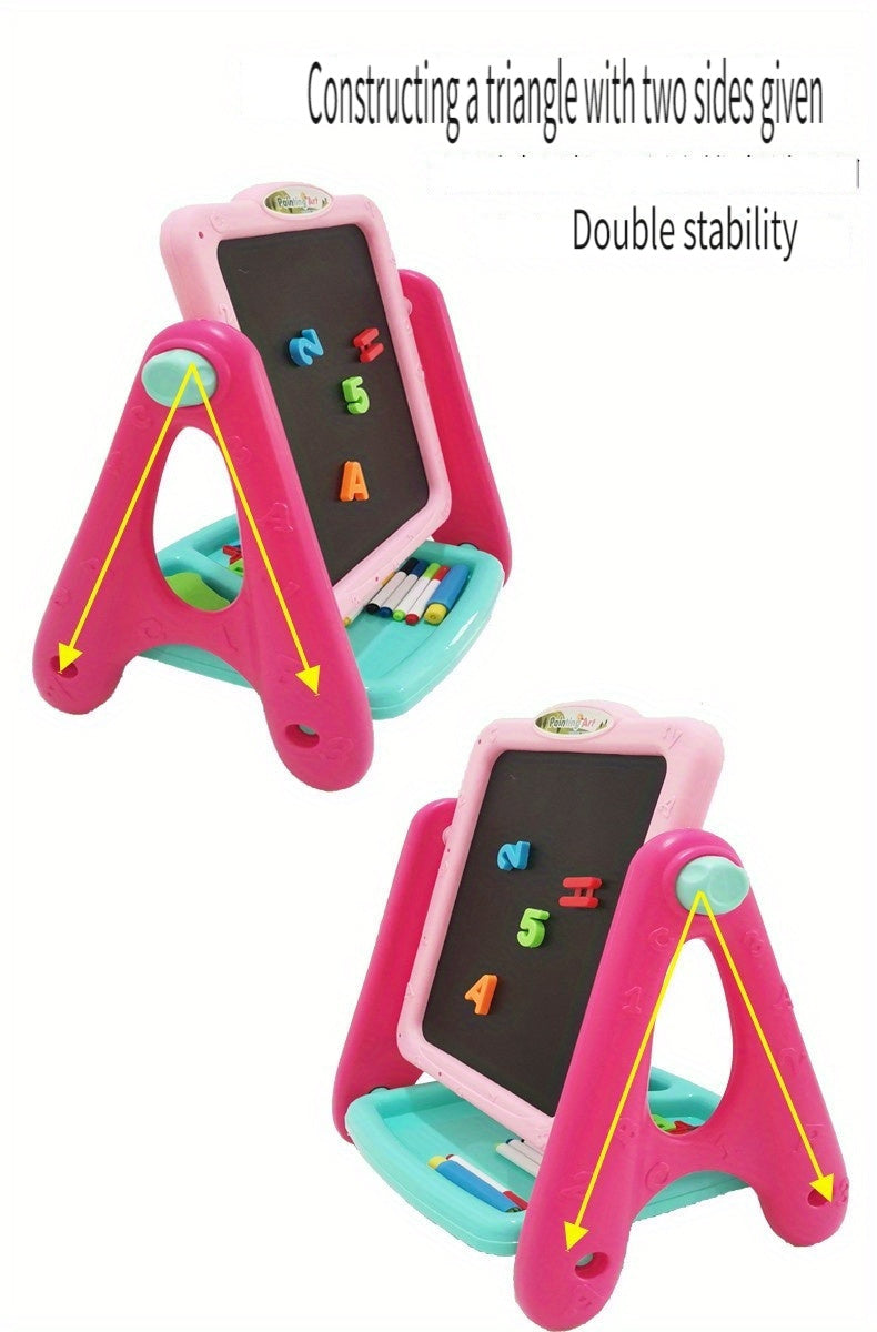 Kids Double-Sided Art Easel UAE | Magnetic Chalkboard & Whiteboard | Educational Drawing Board for Toddlers 3+