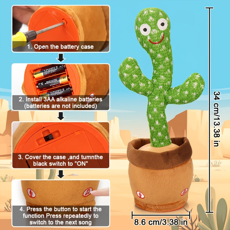Dancing Talking Cactus Toy UAE | Singing, Mimicking & LED Light-Up Plush Gift for Kids