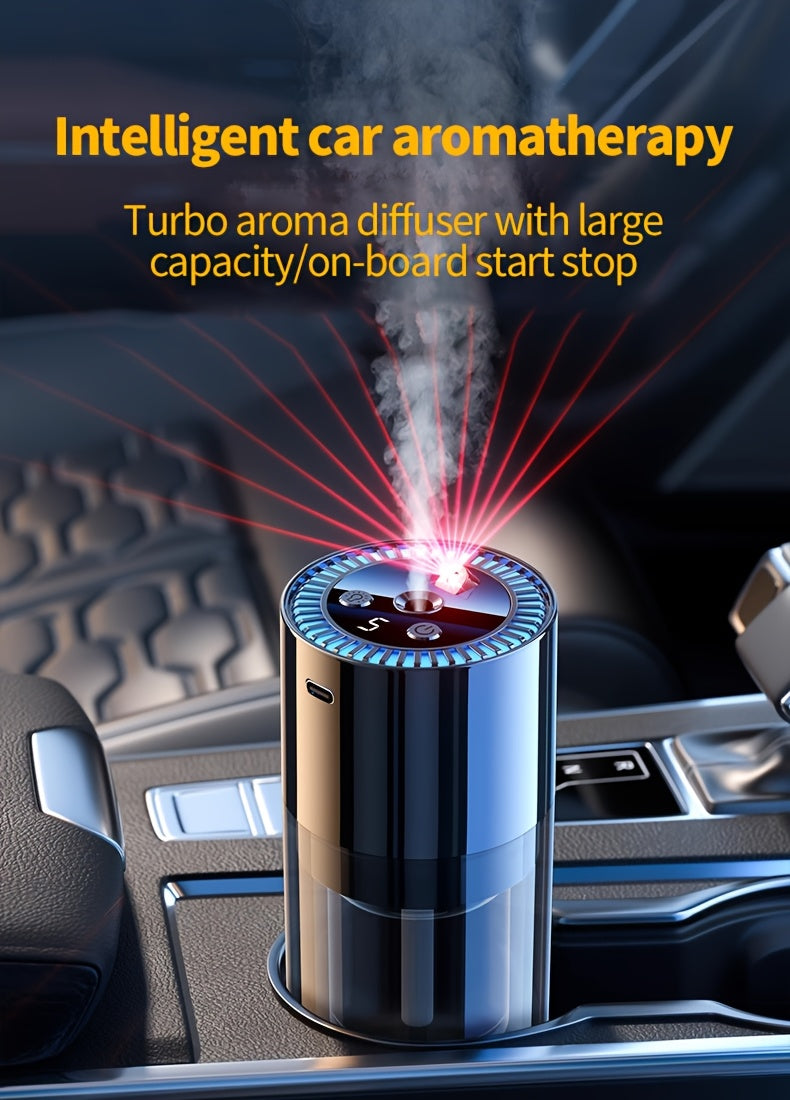Smart Car Aroma Diffuser — Auto On-Off, Starry Mood Light & 3× Scent Modes