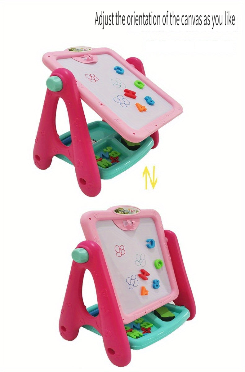 Kids Double-Sided Art Easel UAE | Magnetic Chalkboard & Whiteboard | Educational Drawing Board for Toddlers 3+