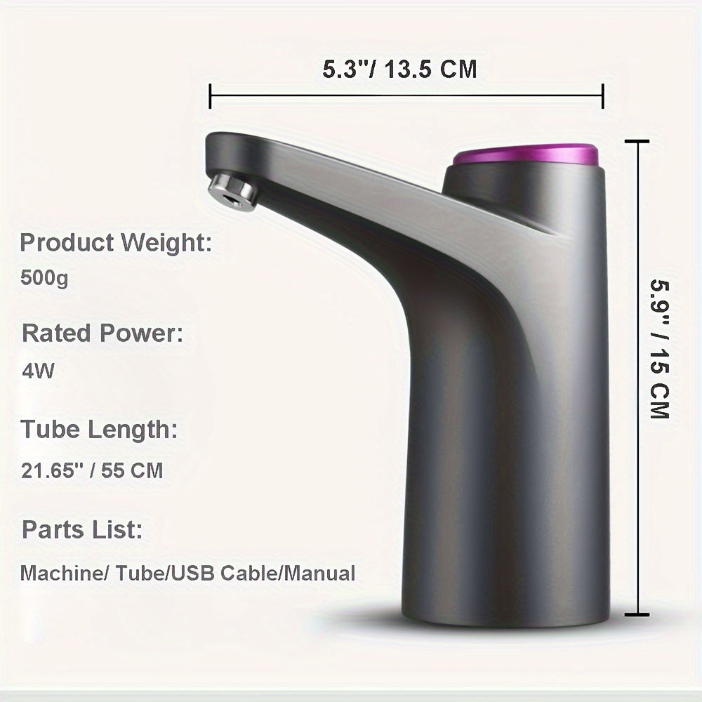 USB Rechargeable Water Bottle Pump | Automatic 1-Button Dispenser for 2–5 Gallon Bottles | BPA-Free, Portable & Long-Lasting 1200mAh Battery for Home, Office & Camping