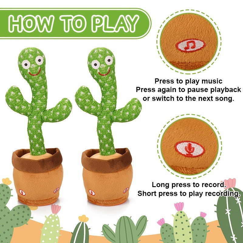 Dancing Talking Cactus Toy UAE | Singing, Mimicking & LED Light-Up Plush Gift for Kids