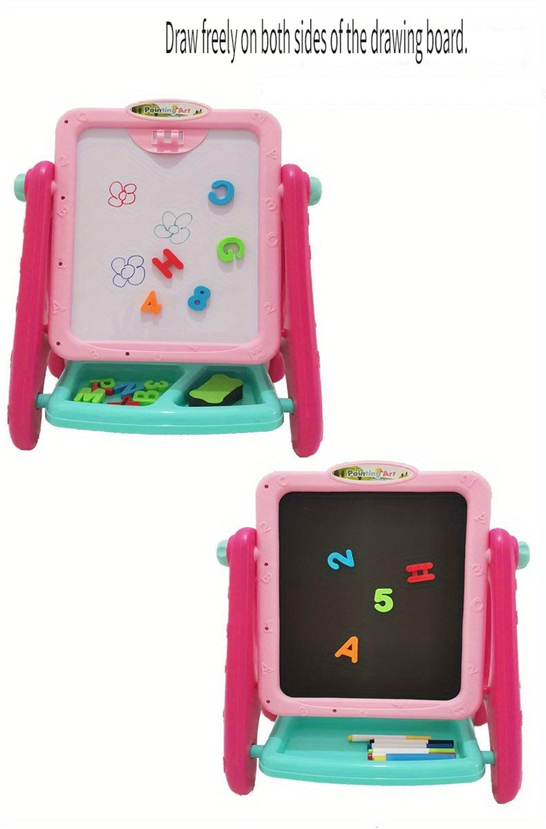 Kids Double-Sided Art Easel UAE | Magnetic Chalkboard & Whiteboard | Educational Drawing Board for Toddlers 3+