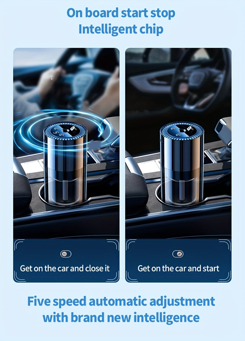 Smart Car Aroma Diffuser — Auto On-Off, Starry Mood Light & 3× Scent Modes