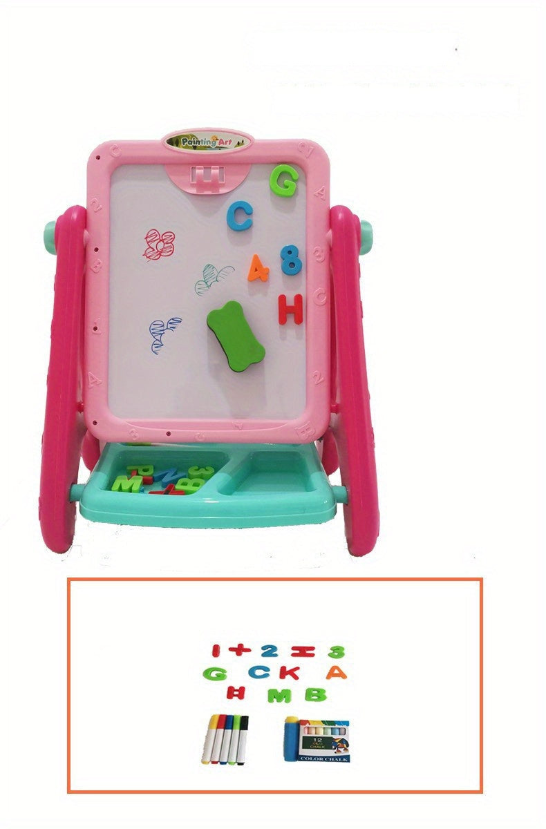 Kids Double-Sided Art Easel UAE | Magnetic Chalkboard & Whiteboard | Educational Drawing Board for Toddlers 3+