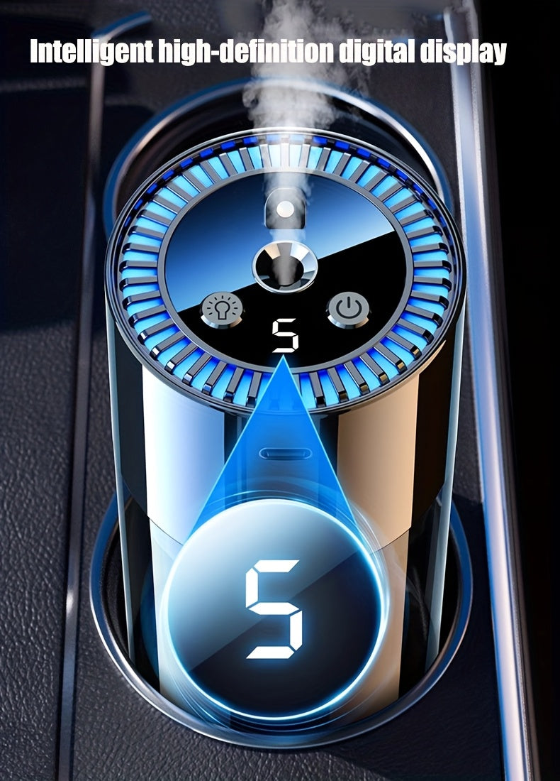 Smart Car Aroma Diffuser — Auto On-Off, Starry Mood Light & 3× Scent Modes