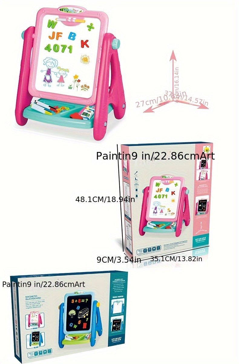 Kids Double-Sided Art Easel UAE | Magnetic Chalkboard & Whiteboard | Educational Drawing Board for Toddlers 3+