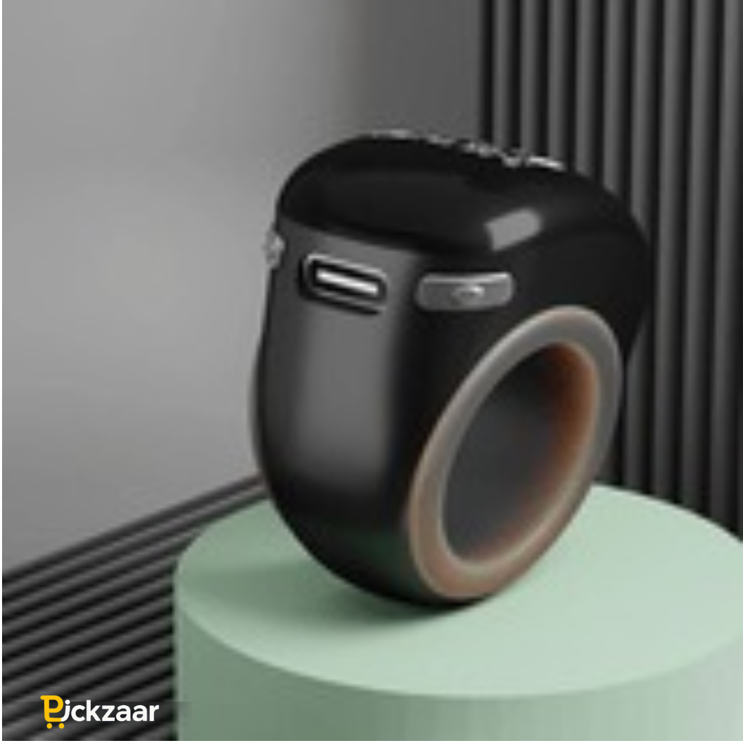 Smart Tasbih Counter Zikr Ring – Digital Tasbeeh Counter with OLED Display, App Support & Magnetic Charging (Waterproof, Black)