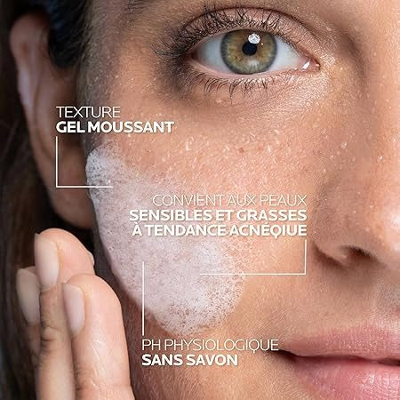 La Roche-Posay Effaclar Gel Facial Wash for Oily Skin – 400ml Purifying Foaming Cleanser for Oily & Acne-Prone Skin