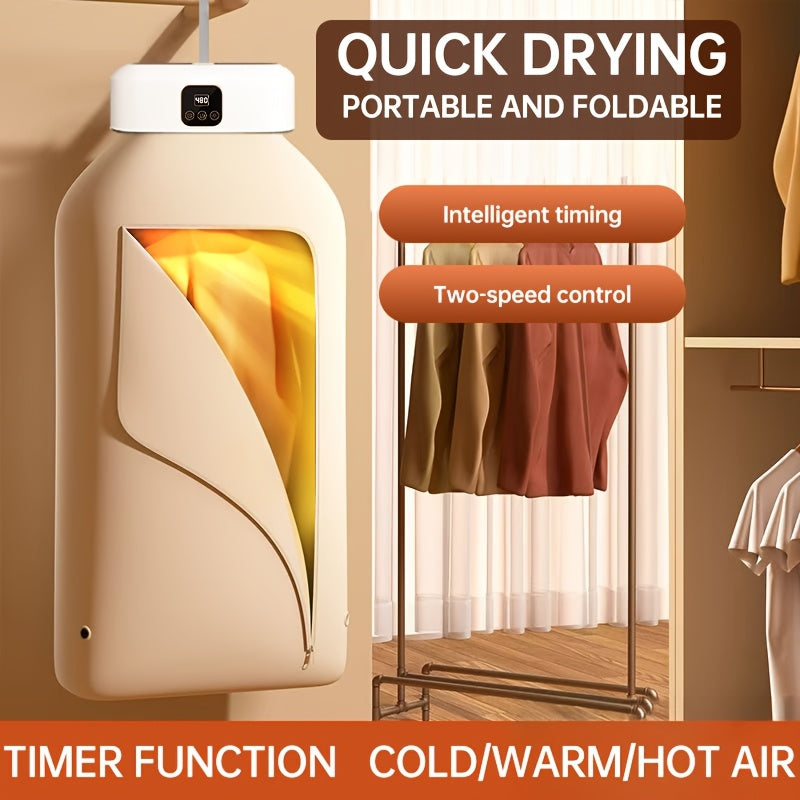 Foldable Portable Clothes Dryer | Fast 20-Min Drying, UV Sanitizing & Energy-Saving Mini Dryer for Apartments, Dorms, RVs & Travel