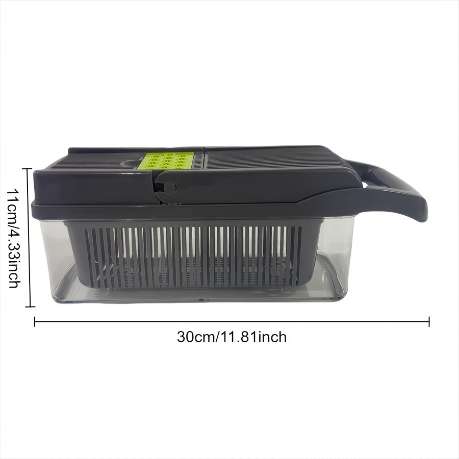14-in-1 Multifunctional Food Chopper UAE – Vegetable & Onion Slicer, Dicer, Cutter with 8 Blades & Container