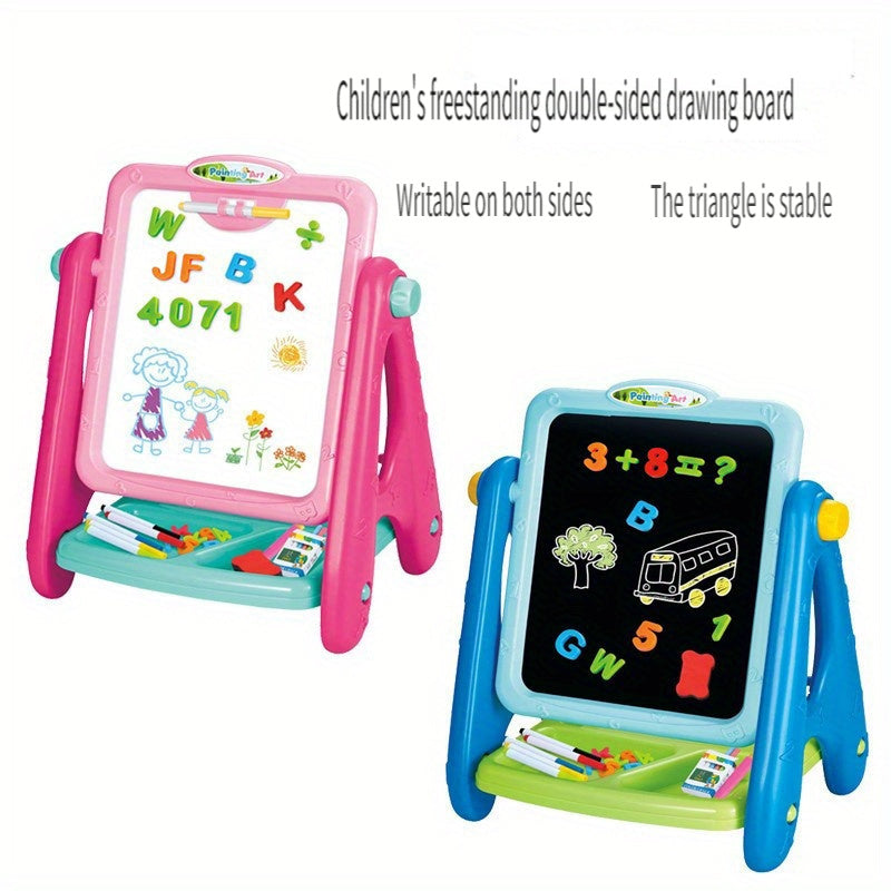 Kids Double-Sided Art Easel UAE | Magnetic Chalkboard & Whiteboard | Educational Drawing Board for Toddlers 3+
