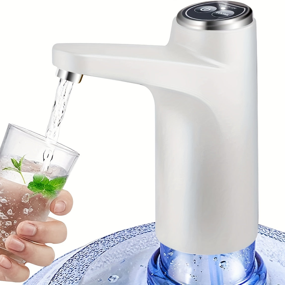 USB Rechargeable Water Bottle Pump | Automatic 1-Button Dispenser for 2–5 Gallon Bottles | BPA-Free, Portable & Long-Lasting 1200mAh Battery for Home, Office & Camping