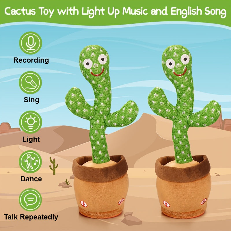 Dancing Talking Cactus Toy UAE | Singing, Mimicking & LED Light-Up Plush Gift for Kids