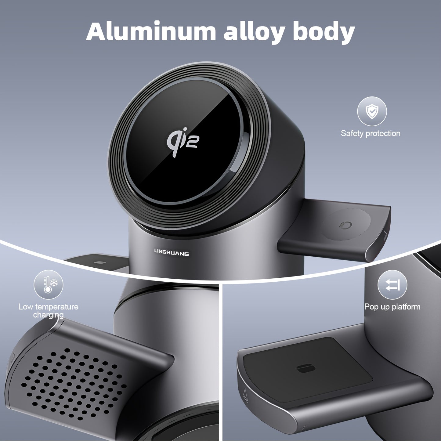 3-in-1 MagSafe Wireless Charging Station | Qi2 15W Fast Charger for iPhone, Watch & AirPods | Foldable, Auto-Rotating & Travel-Ready