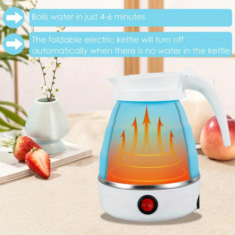 Portable Foldable Electric Kettle 600 ml – Quick-Boil Travel Kettle, Dual-Voltage