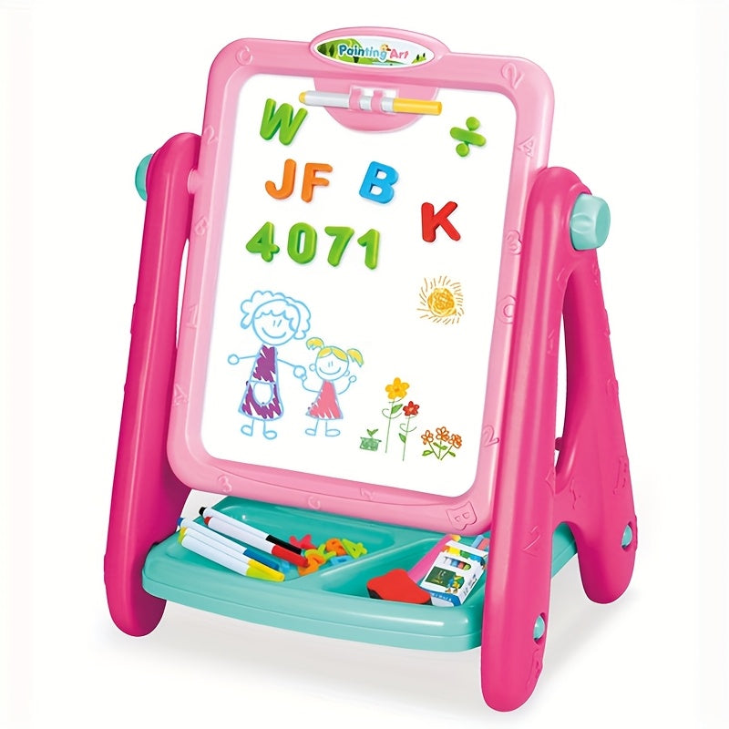 Kids Double-Sided Art Easel UAE | Magnetic Chalkboard & Whiteboard | Educational Drawing Board for Toddlers 3+