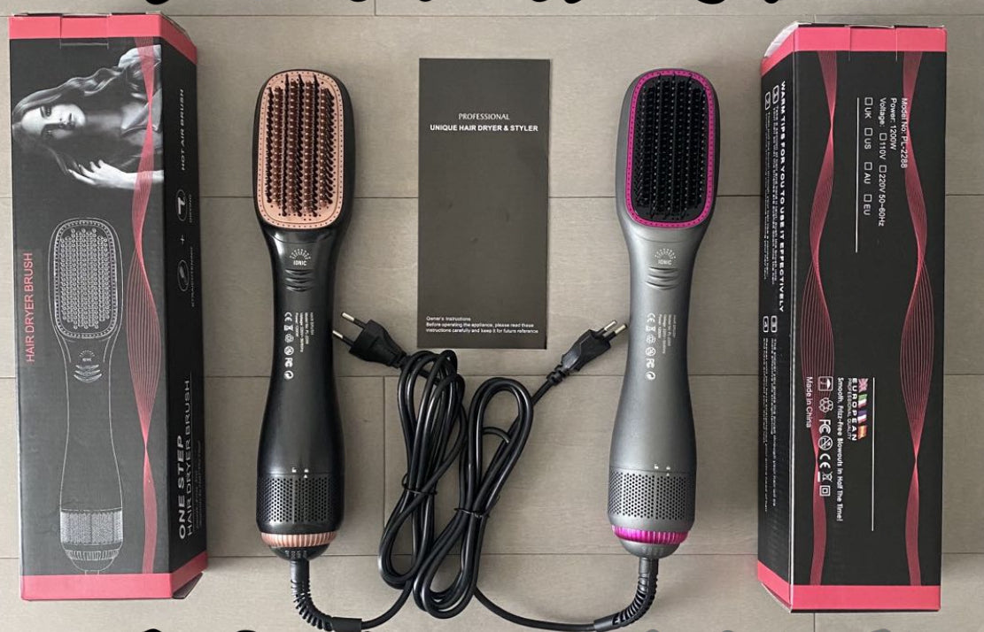 REBUNE 3-in-1 Hair Dryer Brush – Straighten, Dry & Volumize Fast