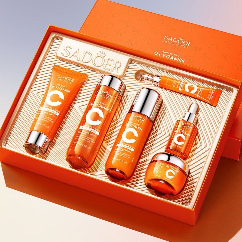 Sadoer 5X Vitamin C Facial Kit – Complete 5-Step Skincare Set