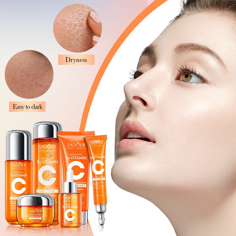 Sadoer 5X Vitamin C Facial Kit – Complete 5-Step Skincare Set