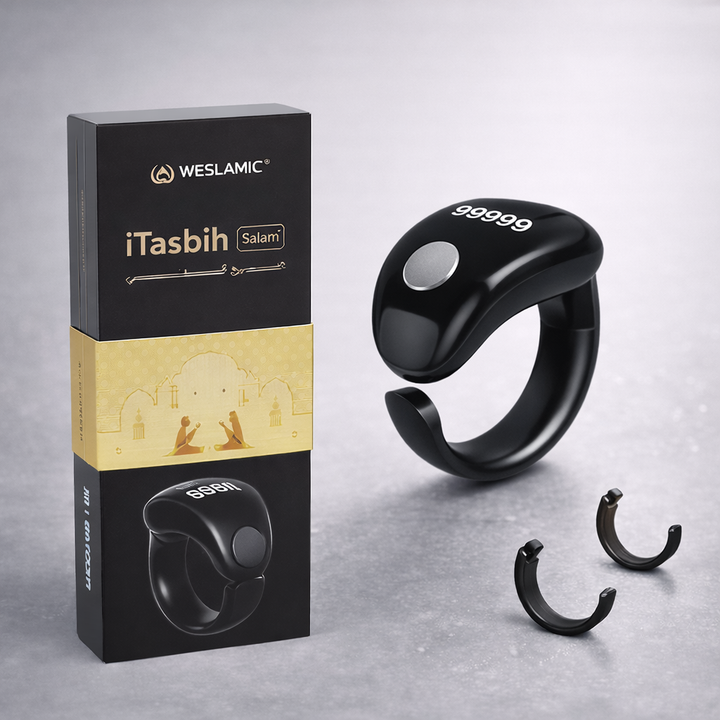 WESLAMIC Salam Smart Tasbih Ring – Digital Zikr Counter with OLED Display