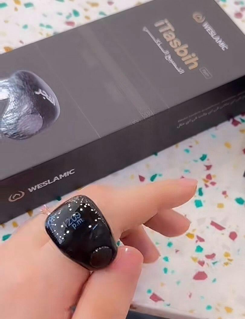 WESLAMIC Salam Smart Tasbih Ring – Digital Zikr Counter with OLED Display