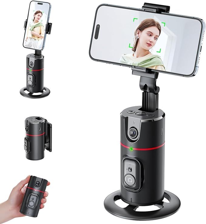 Auto Face-Tracking Tripod 360° – AI Phone Holder with Gesture Control & Wireless Remote for Vlog & Live Streaming