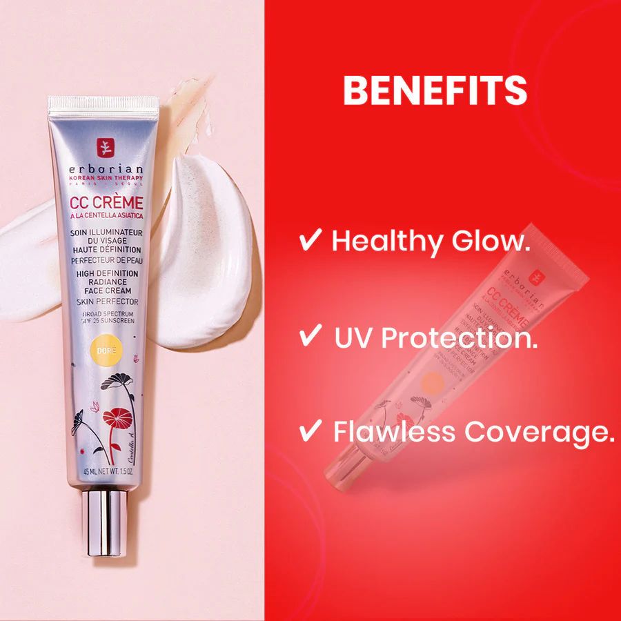 Erborian CC Cream Doré SPF 25 with Centella Asiatica – Tinted Moisturizer