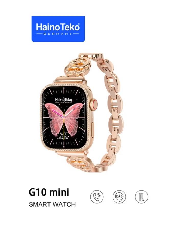 Haino Teko G10 Mini Smart Watch – 4 Straps, Bluetooth Calling, Always-On Display, Wireless Charging (Android & iOS)
