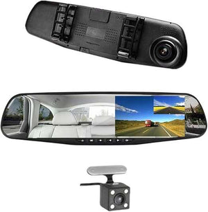 Vehicle Blackbox DVR 1080P Mirror Dash Cam with Rear View Camera