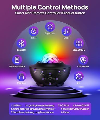 Galaxy Ocean Light Projector – 3-in-1 Star Night Lamp & Music Speaker
