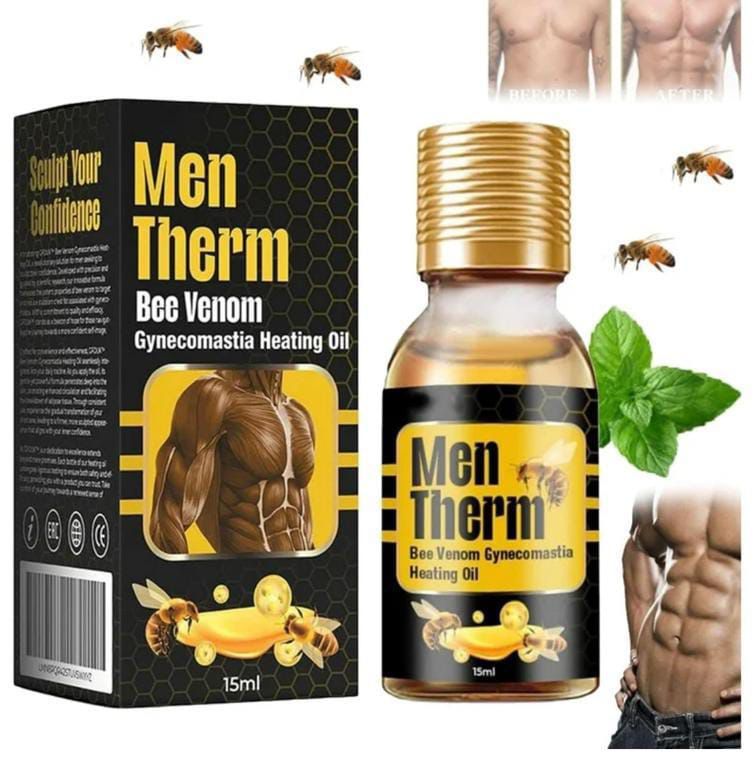 MenTherm Bee Venom Gynecomastia Heating Oil for Men | Chest Firming Oil UAE